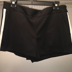 Black dressy fit shorts with side stripe